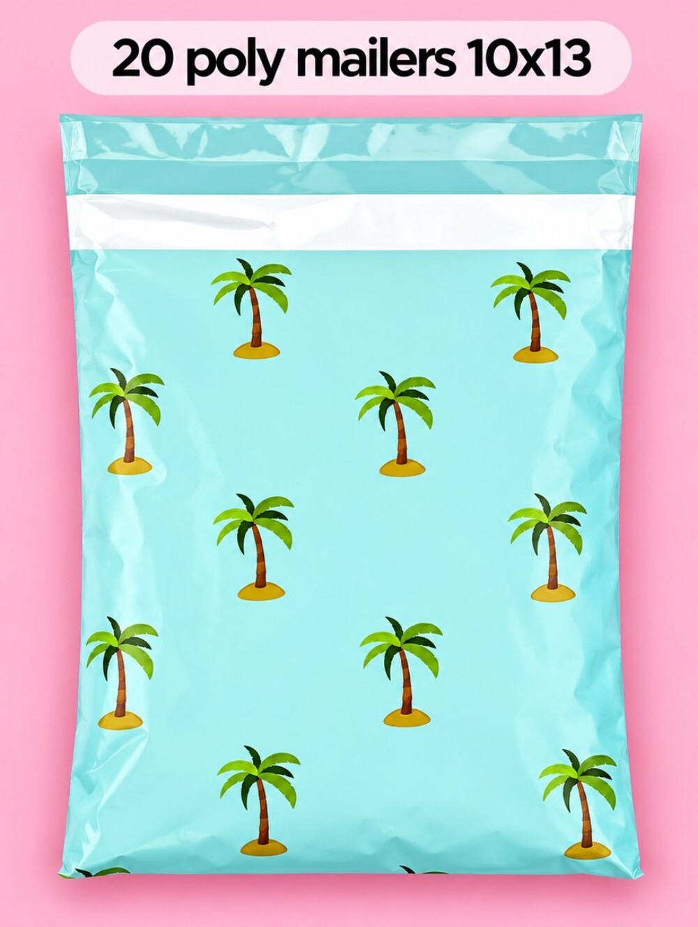 20 poly mailers palm tree print 10x13